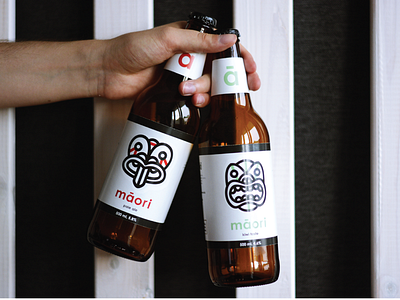 Maori Beer branding design flat icon logo maori minimal new zealand type typography vector