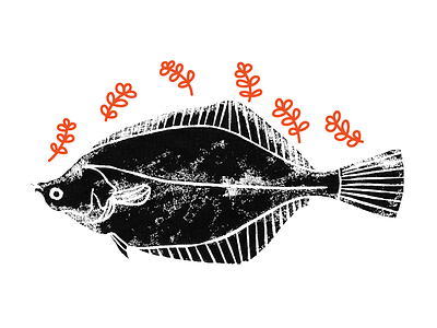 #Fish Illustration design illustration linocut traditional media vector