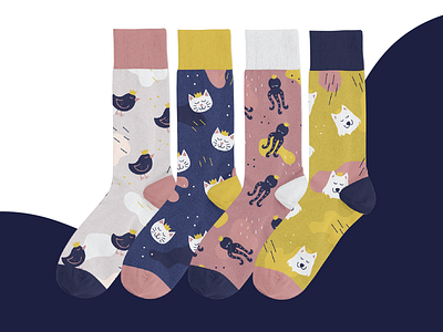 Celebration Socks! animals design flat illustration pastels socks vector