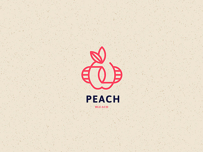fruit logo // branding design flat fruit illustration logo minimal peach type typography vector