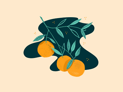 illustration // design doodles fruit illustration ipad orange summer tree