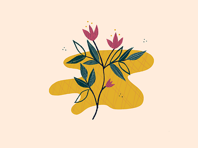illustration // design flowers illustration illustrator ipad leaves plant summer