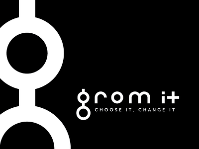 grom it logo branding design flat identity lettering logo minimal type typography vector