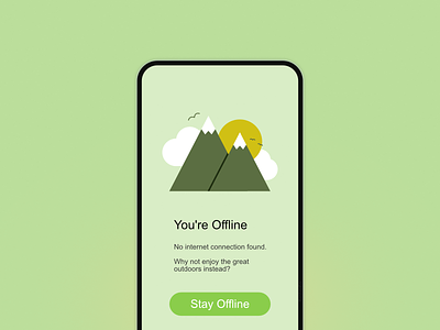 Stay Offline - Empty State blank state empty state flat design flat illustration illustration mountain offline outdoors ui vector