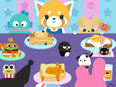 Sanrio Meal 2d affinity designer breakfast cartoon cute dessert fan art food gudetama hello kitty illustration sanrio vector