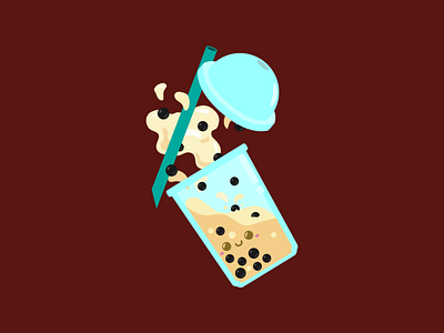 Extreme Bubble Tea Making 2d bbt bubble tea cute drink illustration redbubble society6 teepublic vector