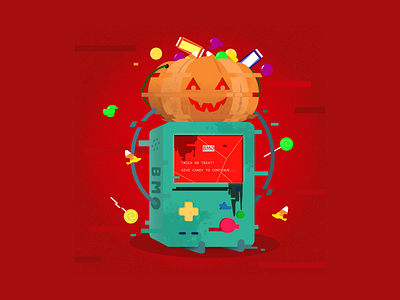 Glitchy Halloween BMO adventure time affinity designer bmo cartoon cute fan art glitchy halloween trick or treat vector