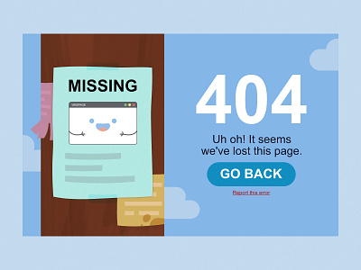 404 - Missing Webpage 2d 404 404 error page affinity designer cute error message lost missing ui vector web design