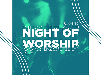 KGS Night of Worship 2d art blue church design graphic design vector