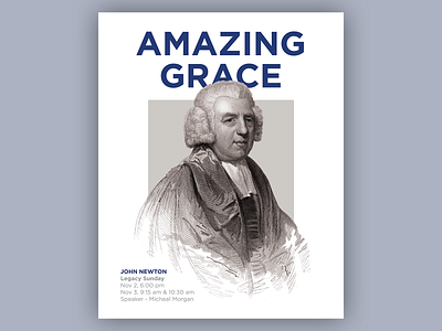 Amazing Grace | John Newton 2d art blue clean design geometric graphic design illustration minimal poster typography