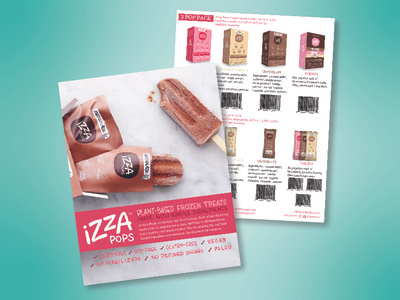 Izza Pops Sell Sheet brand strategy branding design food and beverage food and drink food branding food industry marketing collateral print collateral sell sheet