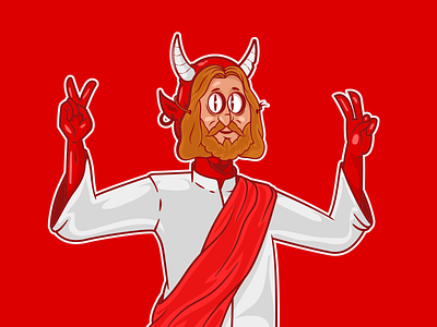 God sent character design devil illustration jesus vector vote