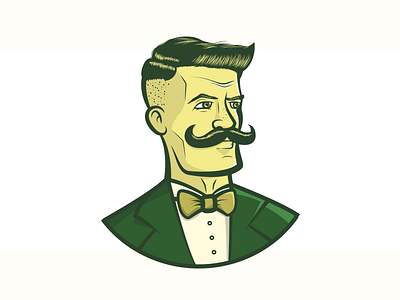 Master barber shop character illustration