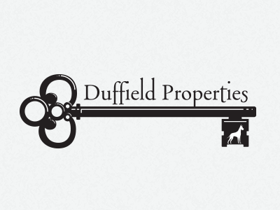 Duffield dog logo key logo logo property management skeleton key