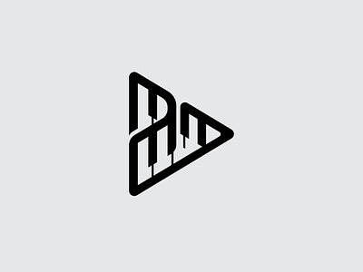 Piano keys & Play design icon illustration logo vector