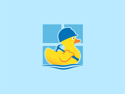 Duck worker branding design icon illustration logo vector