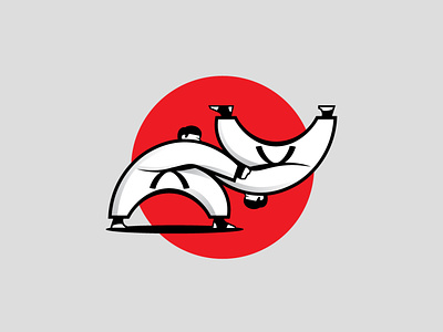 Yin Yang Judo design icon illustration logo vector