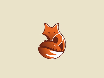 Fox & Coffee Bean branding design icon illustration logo vector