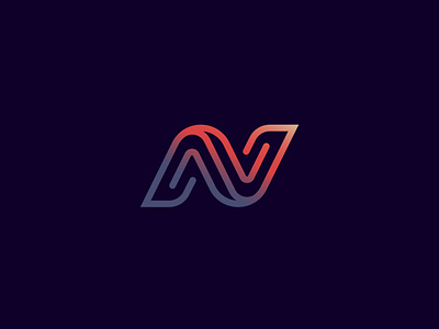 N or AV monogram branding design icon logo vector