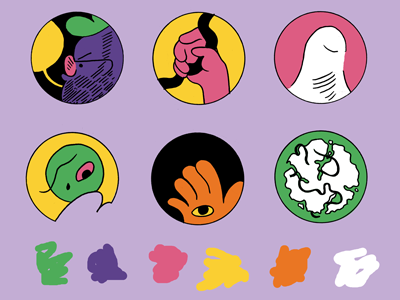 Motifs-1 drawing abstract surreal color cartoon flat icon design illustration