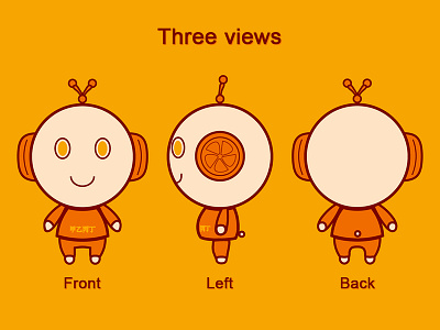 Xiaozhi Three Views illustration vector