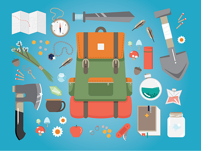 Survival Kit Camping Vector Pack