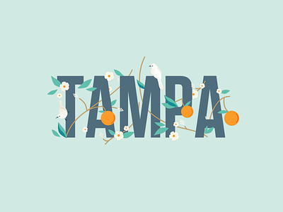 Tampa Flora and Fauna birds floral flordia flowers fruit illustration orange summer tampa
