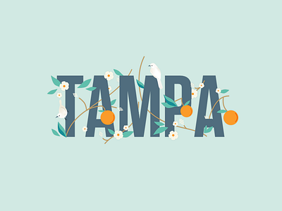 Tampa Flora and Fauna birds floral flordia flowers fruit illustration orange summer tampa