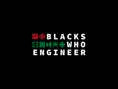 Blacks Who Engineer 8bit adinkra afrotech anansi brand hiring logo social good