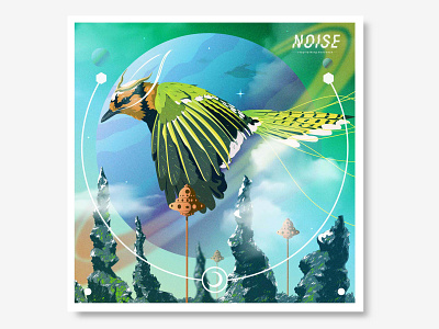 noise project 2 adobe illustrator cc artwork bird design digital art illustration poster art print art print design si fi space sureal