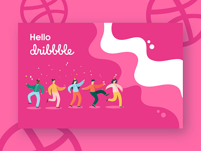 Hello Dribbble illustration