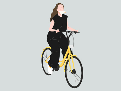 Women On Bicycle design illustration vector