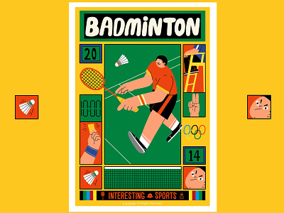 BADMINTON badminton design graphic design illustration