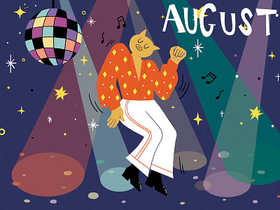 AUGUST calendar calendar 2019 design illustration