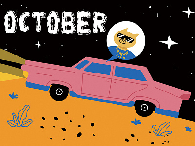 OCTOBER calendar calendar 2019 design illustration