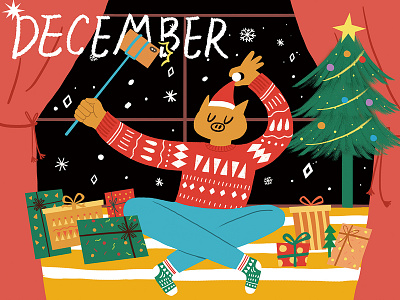 DECEMBER calendar calendar 2019 design illustration