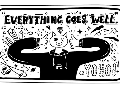 EVERYTHING GOES WELL calendar calendar 2019 design illustration