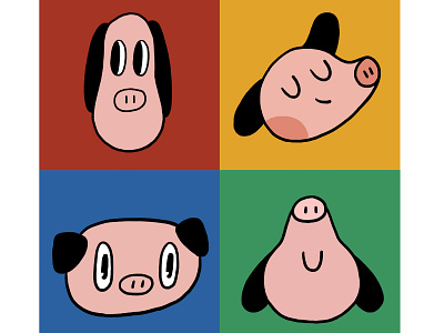 pigs cute animals cute art illustration