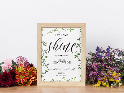 Free Fresh Wedding Sparkler Send Off Sign Template design floral freebie freebies sparkler template wedding wedding design