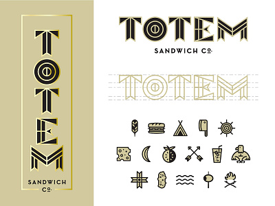 Totem Sandwich Co. branding icons identity restaurant sandwich totem totem pole