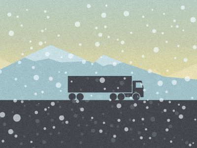 Semi Truck landscape mountains road semi truck snow winter