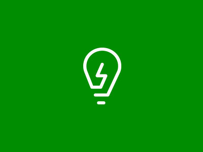 Ed Studio green icon light bulb lightening bolt line