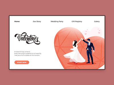 Romantic love story banner webdesign 图案 插图 设计
