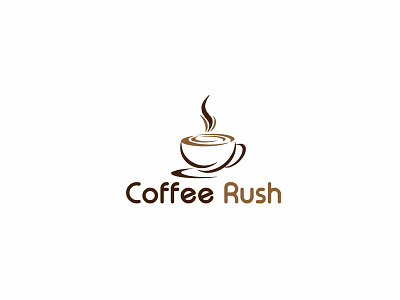 Coffee Rush Logo art brand branding character clean design flat icon identity illustration illustrator lettering logo minimal sketch type typography vector web website