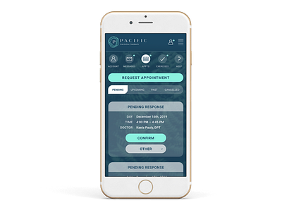 Pacific Physical Therapy - Mobile Mockup mobile design mobile ui ui ui design ux ux design uxui