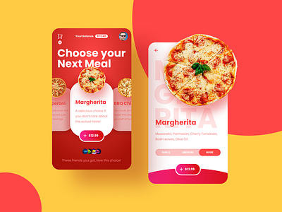 Pizza Shop UI app application delicious design fast food food minimal mobile modern pizza restaurant shop ui ux
