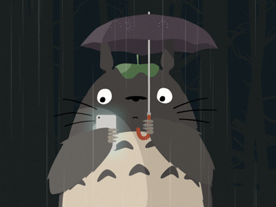 Totoro Animation after effects animation cartoon illustrator rain totoro