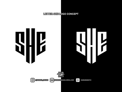 Letter SHE logo concept monogram