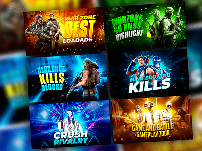 Professional Gaming YouTube thumbnails Designs Vol.1. after work party banner club flyer design facebook post gaming gaming youtube thumbnail party social media design thumbnail thumbnail design youtube youtube banner youtube thumbnail