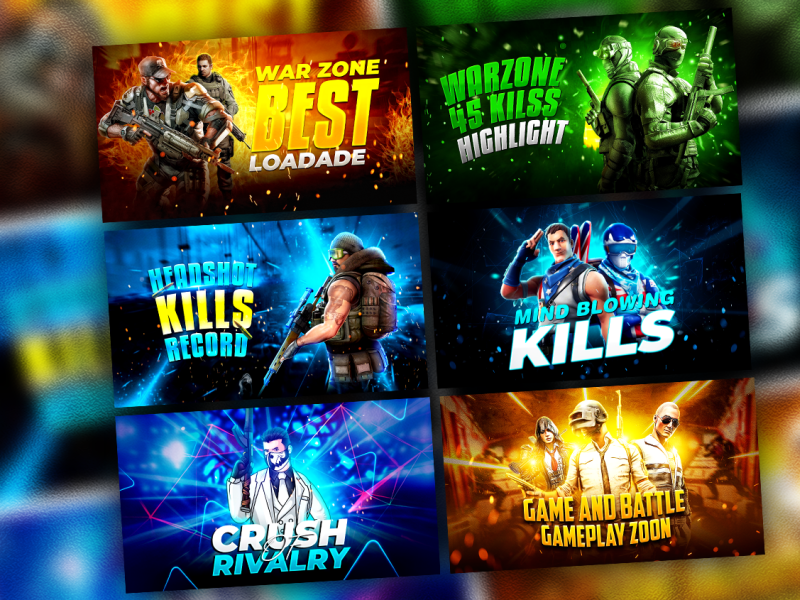 Professional Gaming Youtube Thumbnails Designs Vol1 By Dilip Gharami